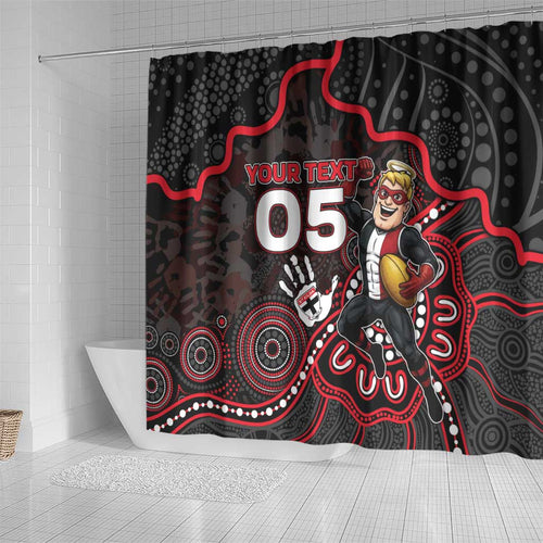 Custom Saints Football Shower Curtain Aboriginal Dot Art Pattern
