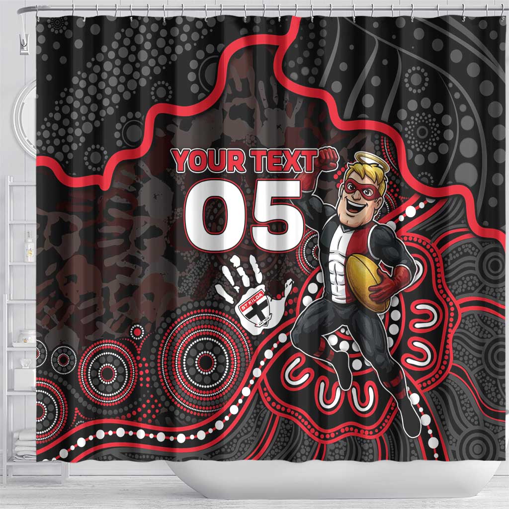 Custom Saints Football Shower Curtain Aboriginal Dot Art Pattern