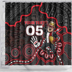Custom Saints Football Shower Curtain Aboriginal Dot Art Pattern