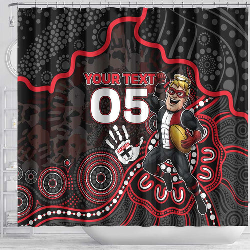 Custom Saints Football Shower Curtain Aboriginal Dot Art Pattern