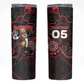 Custom Saints Football Skinny Tumbler Aboriginal Dot Art Pattern