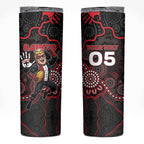 Custom Saints Football Skinny Tumbler Aboriginal Dot Art Pattern