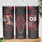 Custom Saints Football Skinny Tumbler Aboriginal Dot Art Pattern
