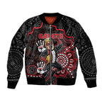 Custom Saints Football Sleeve Zip Bomber Jacket Aboriginal Dot Art Pattern