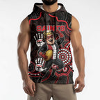 Custom Saints Football Sleeveless Hoodie Aboriginal Dot Art Pattern
