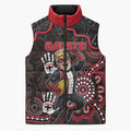 Custom Saints Football Sleeveless Puffer Jacket Aboriginal Dot Art Pattern
