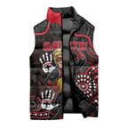 Custom Saints Football Sleeveless Puffer Jacket Aboriginal Dot Art Pattern