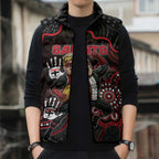 Custom Saints Football Sleeveless Puffer Jacket Aboriginal Dot Art Pattern