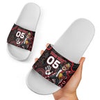 Custom Saints Football Slide Sandals Aboriginal Dot Art Pattern