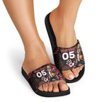 Custom Saints Football Slide Sandals Aboriginal Dot Art Pattern