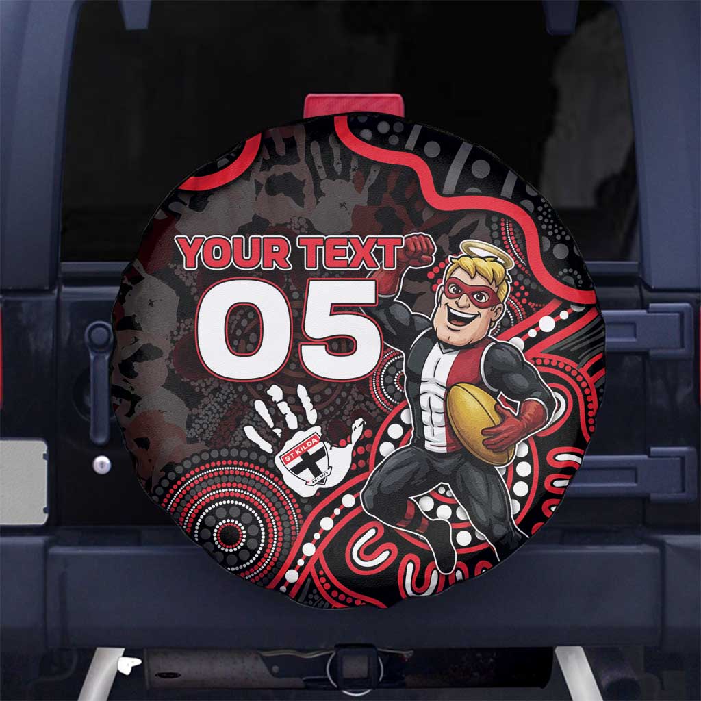 Custom Saints Football Spare Tire Cover Aboriginal Dot Art Pattern
