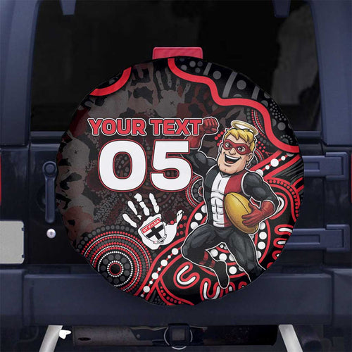 Custom Saints Football Spare Tire Cover Aboriginal Dot Art Pattern