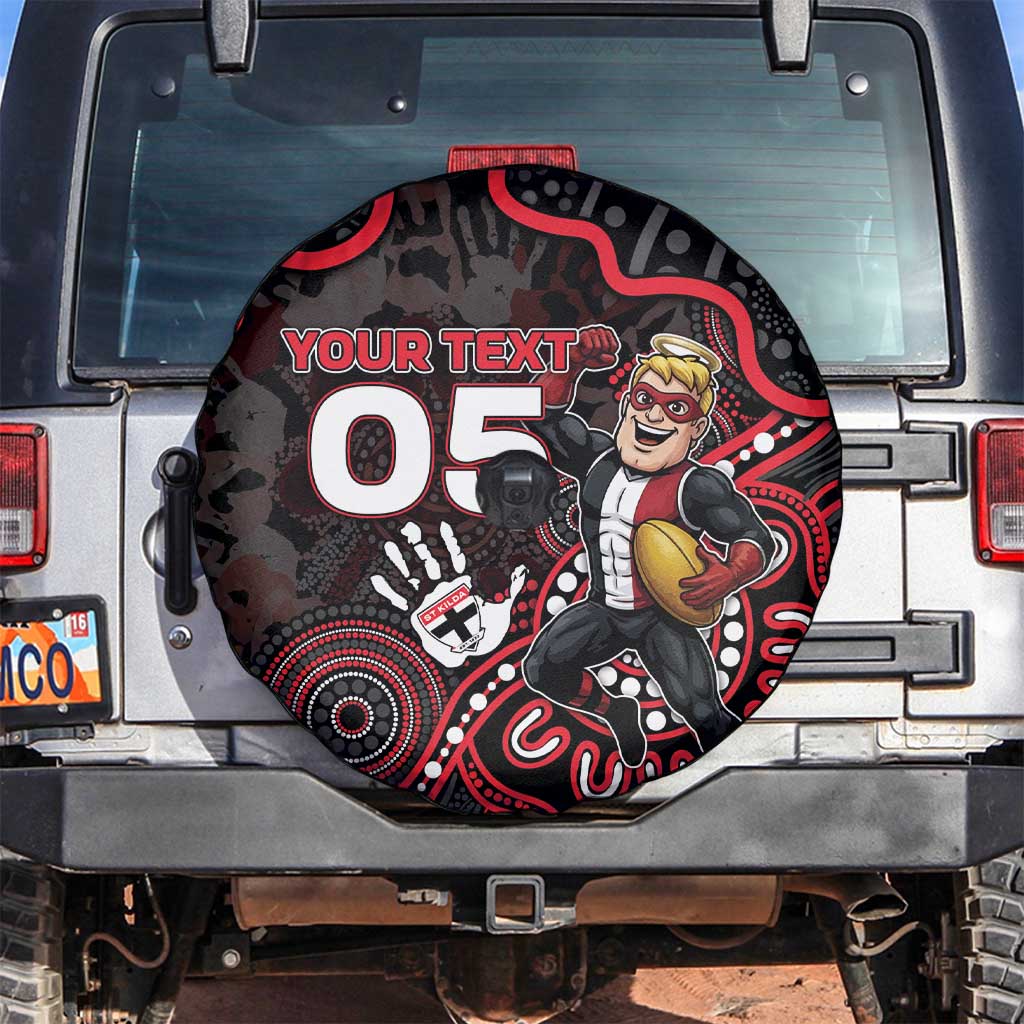 Custom Saints Football Spare Tire Cover Aboriginal Dot Art Pattern