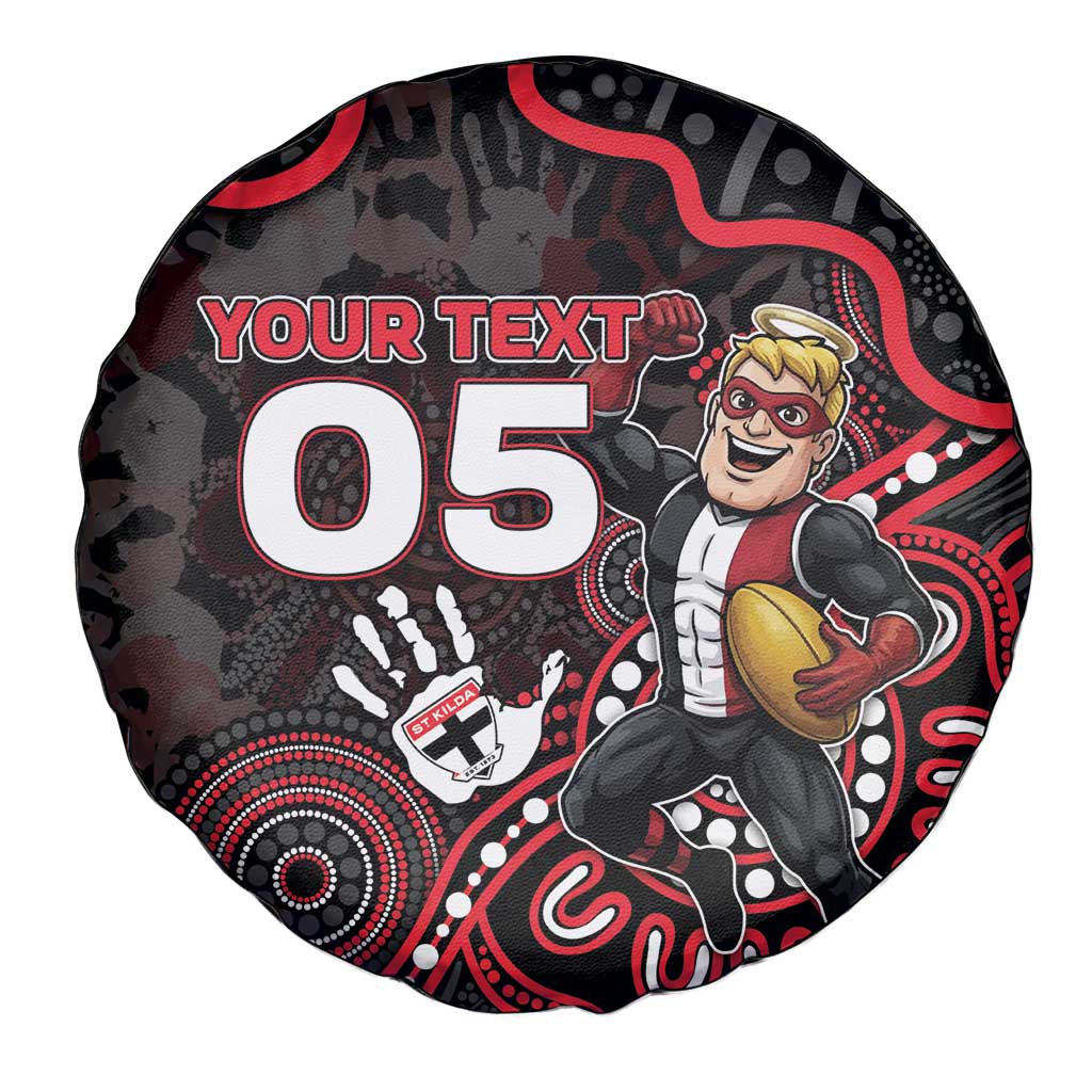 Custom Saints Football Spare Tire Cover Aboriginal Dot Art Pattern