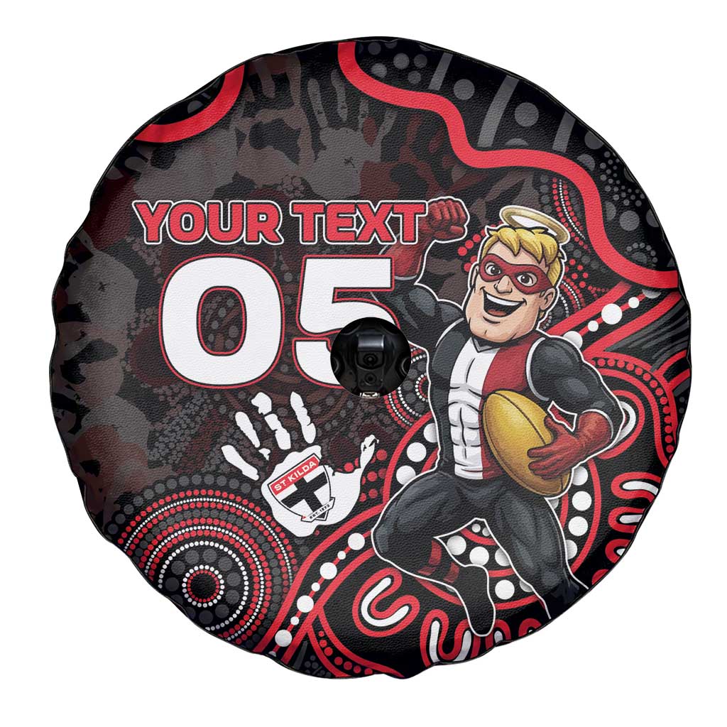 Custom Saints Football Spare Tire Cover Aboriginal Dot Art Pattern