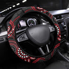 Saints Football Steering Wheel Cover Aboriginal Dot Art Pattern