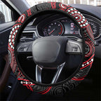 Saints Football Steering Wheel Cover Aboriginal Dot Art Pattern