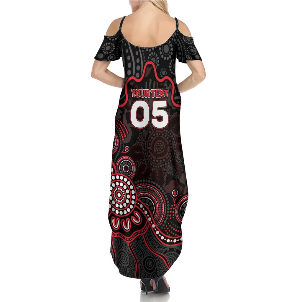 Custom Saints Football Summer Maxi Dress Aboriginal Dot Art Pattern