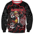 Custom Saints Football Sweatshirt Aboriginal Dot Art Pattern