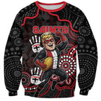 Custom Saints Football Sweatshirt Aboriginal Dot Art Pattern