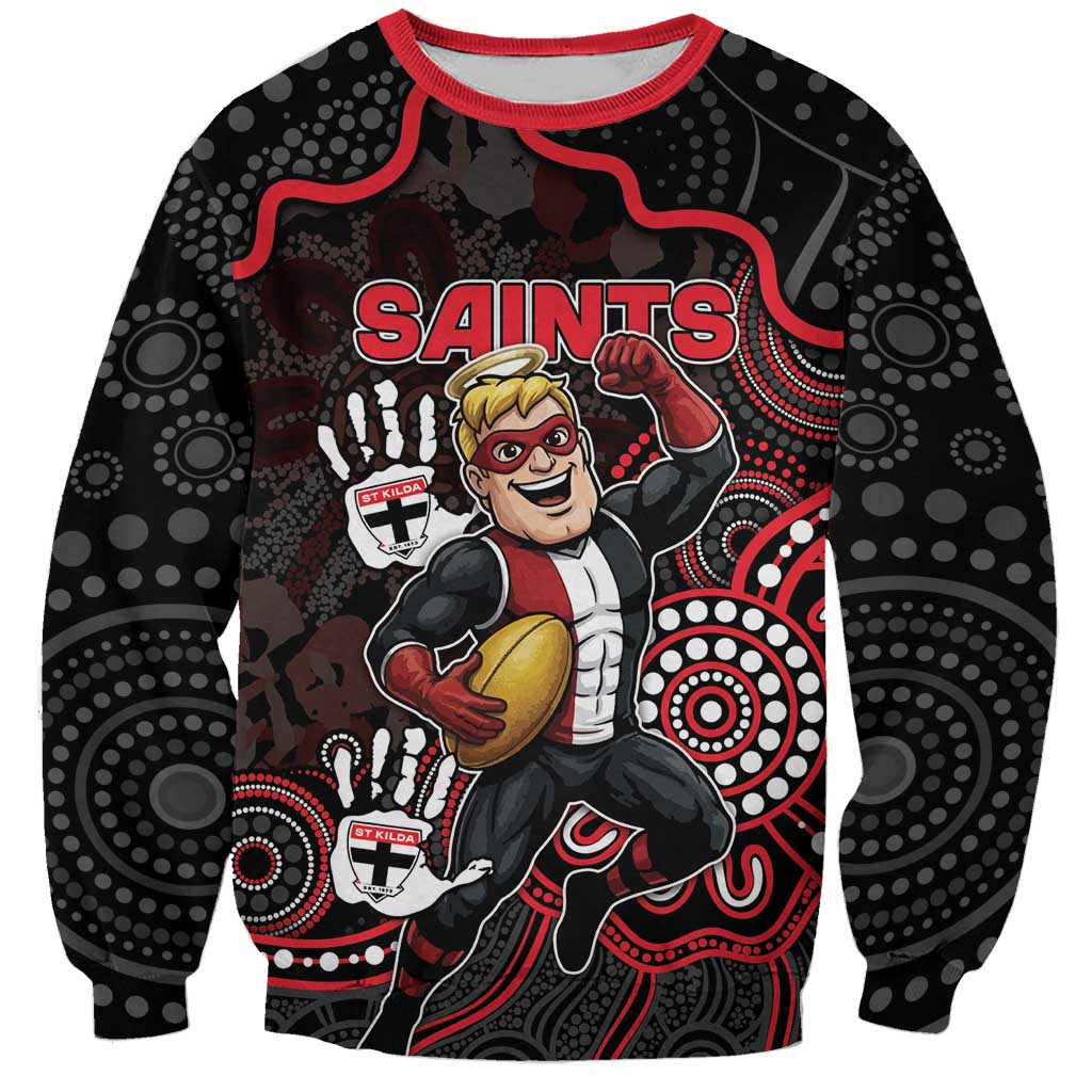 Custom Saints Football Sweatshirt Aboriginal Dot Art Pattern