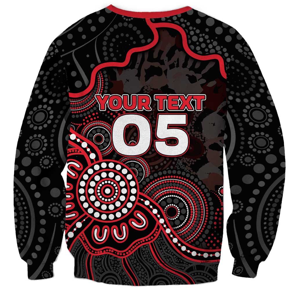 Custom Saints Football Sweatshirt Aboriginal Dot Art Pattern