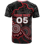 Custom Saints Football T Shirt Aboriginal Dot Art Pattern