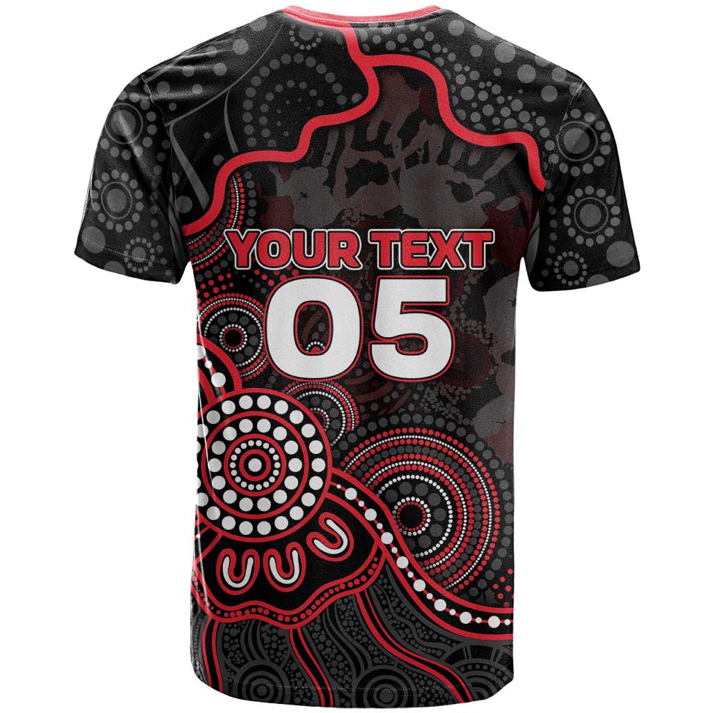 Custom Saints Football T Shirt Aboriginal Dot Art Pattern