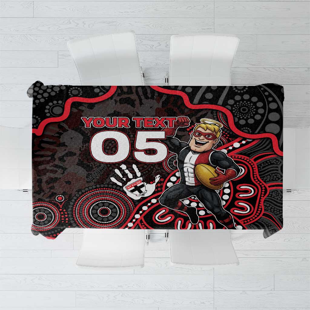 Custom Saints Football Tablecloth Aboriginal Dot Art Pattern