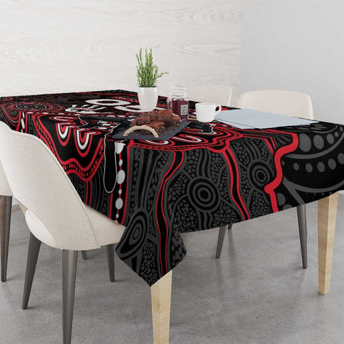 Custom Saints Football Tablecloth Aboriginal Dot Art Pattern
