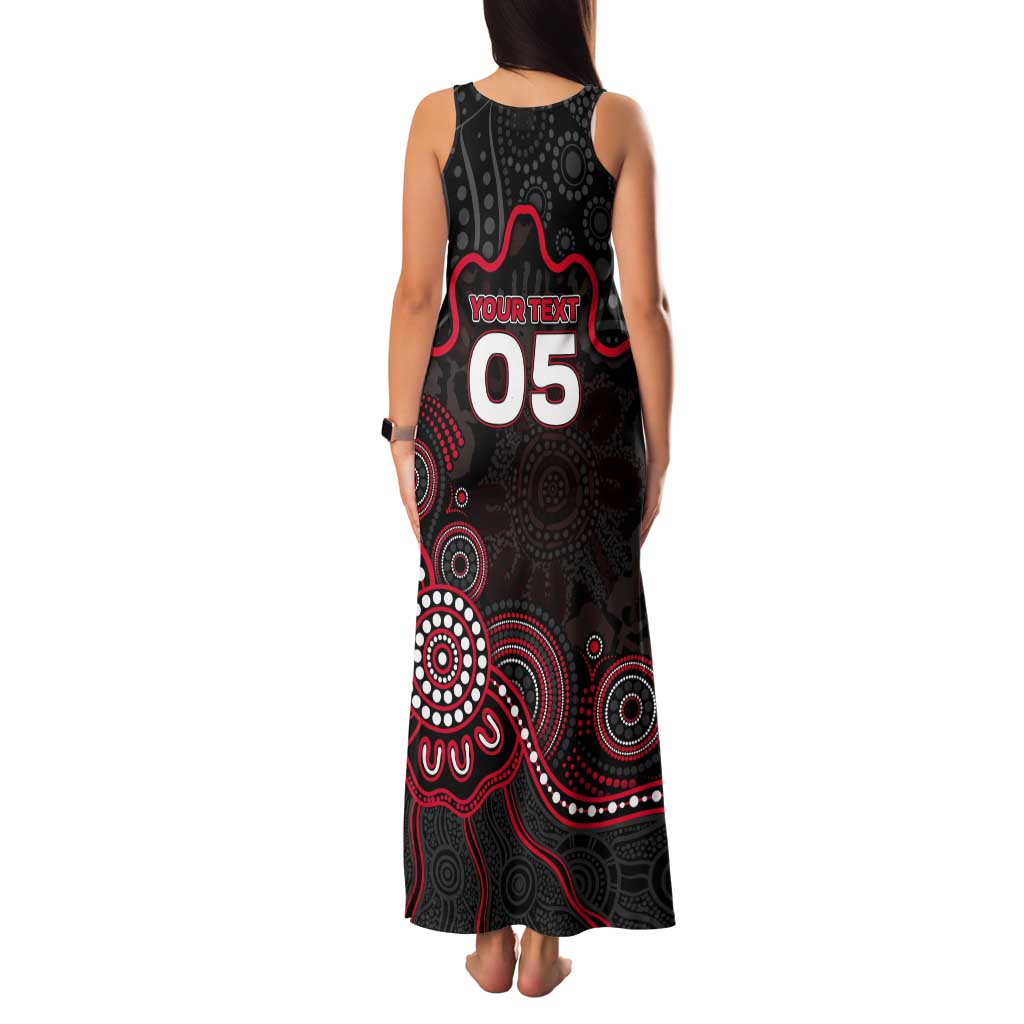 Custom Saints Football Tank Maxi Dress Aboriginal Dot Art Pattern