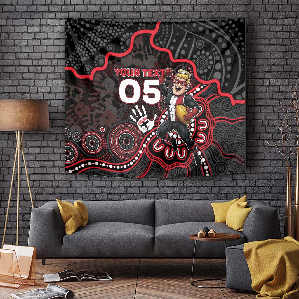 Custom Saints Football Tapestry Aboriginal Dot Art Pattern