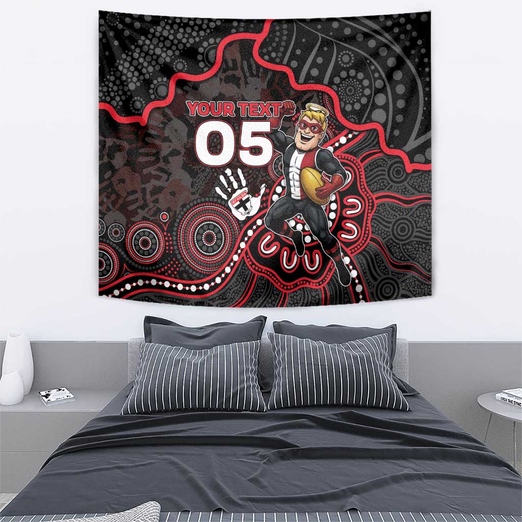 Custom Saints Football Tapestry Aboriginal Dot Art Pattern