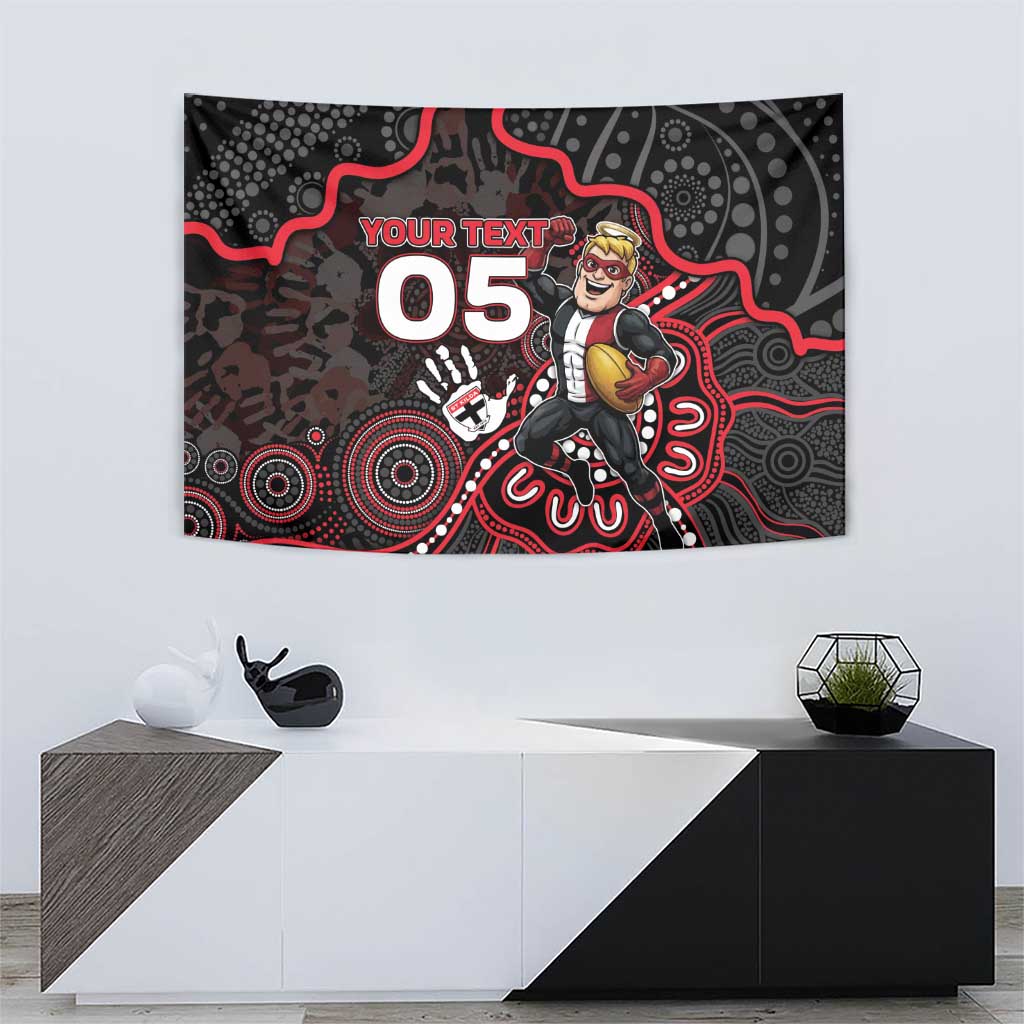 Custom Saints Football Tapestry Aboriginal Dot Art Pattern
