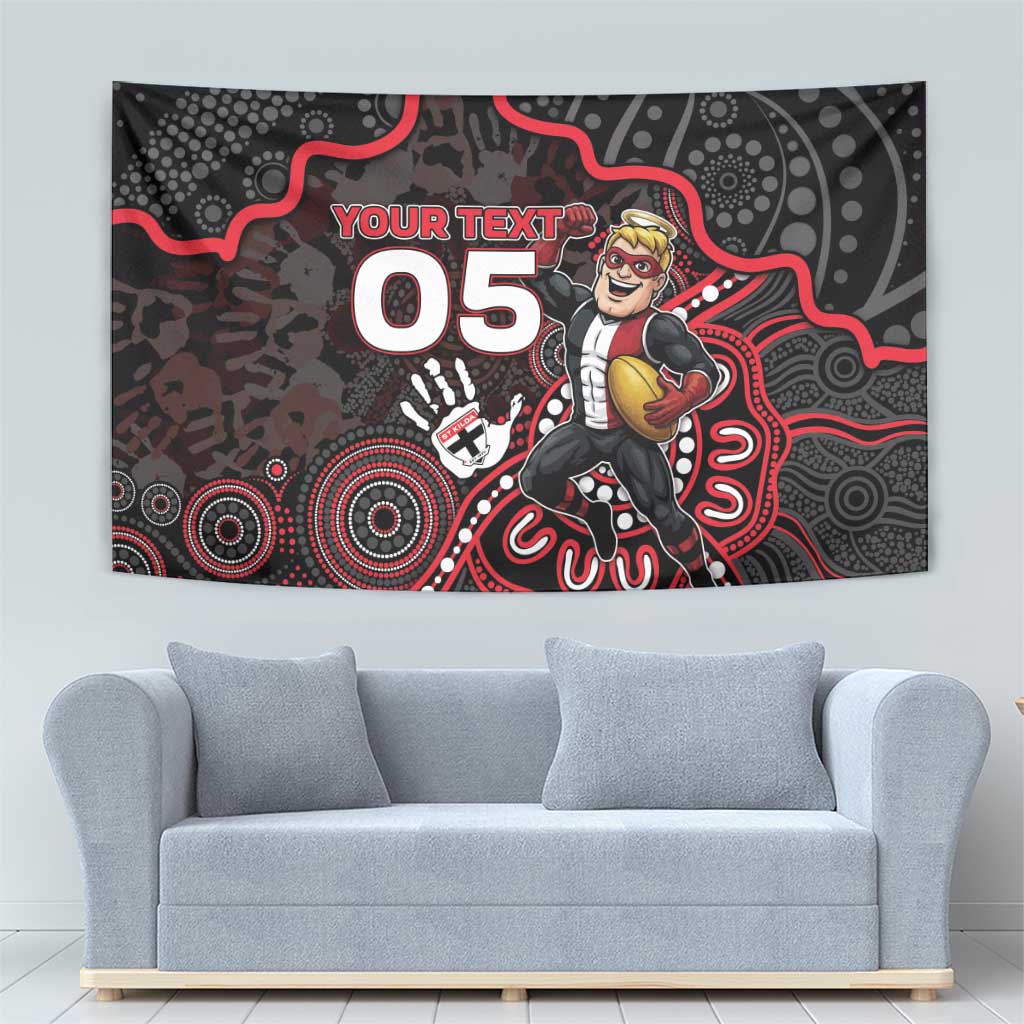Custom Saints Football Tapestry Aboriginal Dot Art Pattern