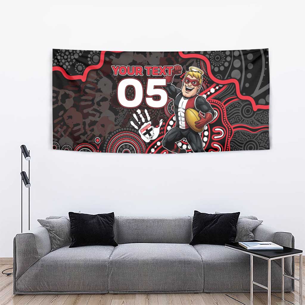 Custom Saints Football Tapestry Aboriginal Dot Art Pattern