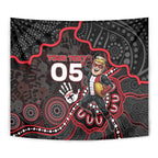 Custom Saints Football Tapestry Aboriginal Dot Art Pattern