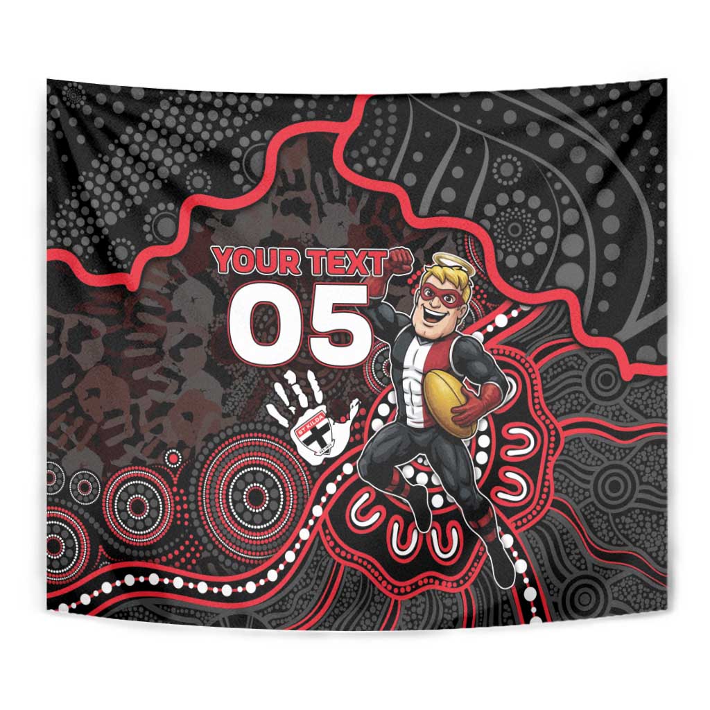 Custom Saints Football Tapestry Aboriginal Dot Art Pattern