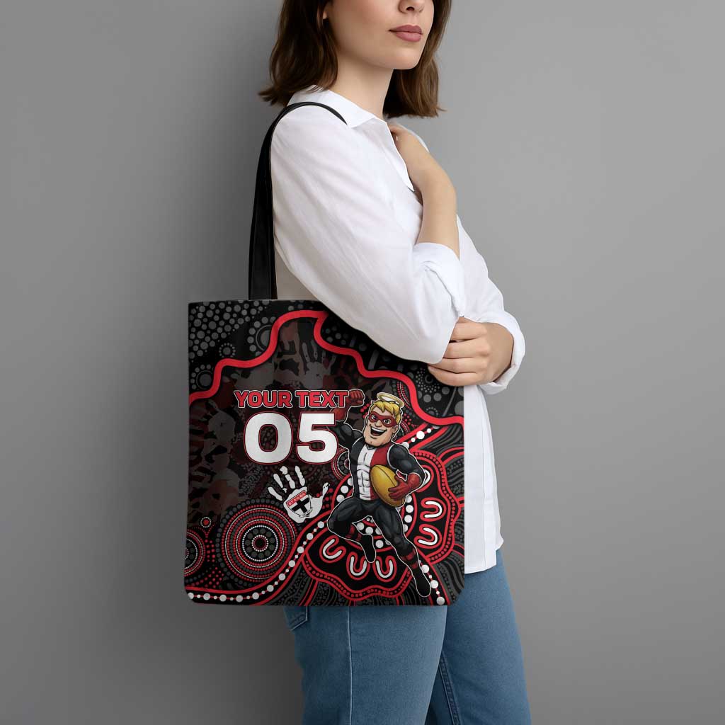 Custom Saints Football Tote Bag Aboriginal Dot Art Pattern