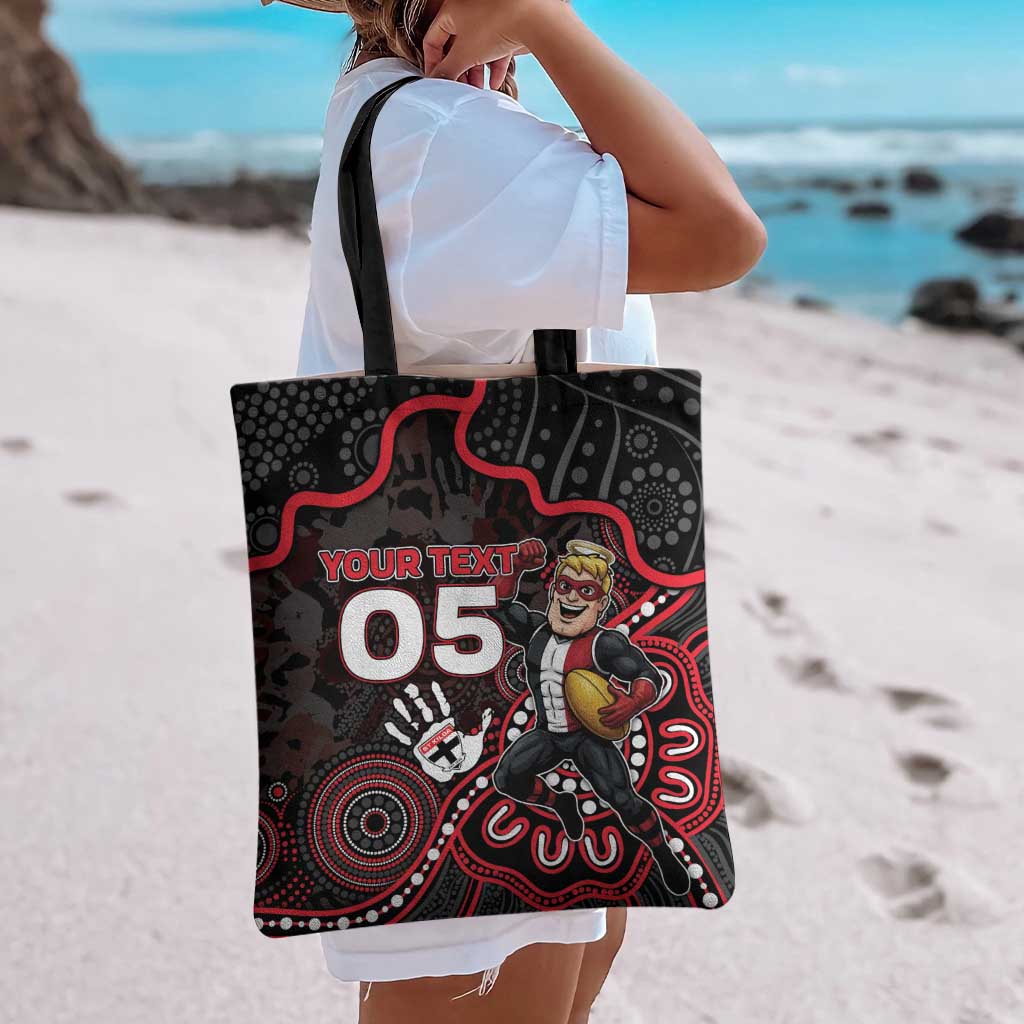 Custom Saints Football Tote Bag Aboriginal Dot Art Pattern