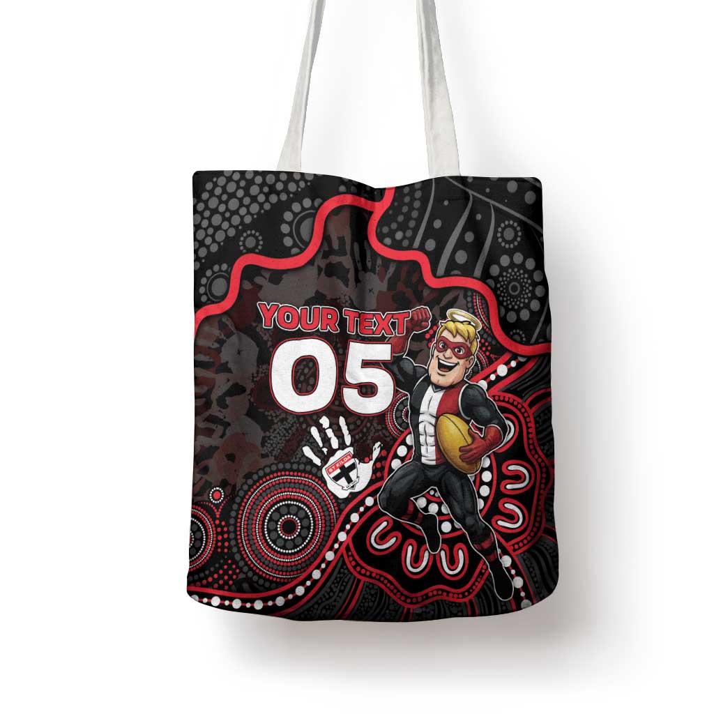 Custom Saints Football Tote Bag Aboriginal Dot Art Pattern