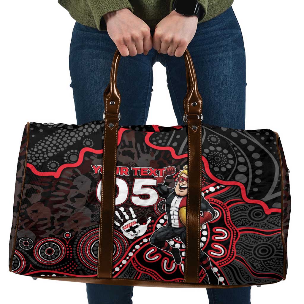 Custom Saints Football Travel Bag Aboriginal Dot Art Pattern