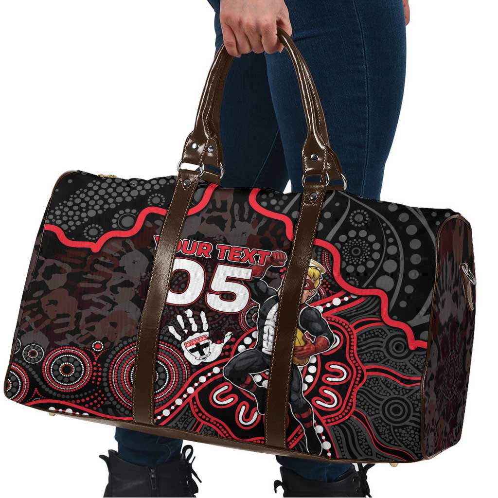 Custom Saints Football Travel Bag Aboriginal Dot Art Pattern