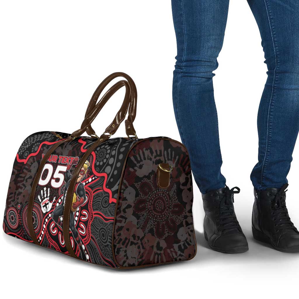 Custom Saints Football Travel Bag Aboriginal Dot Art Pattern