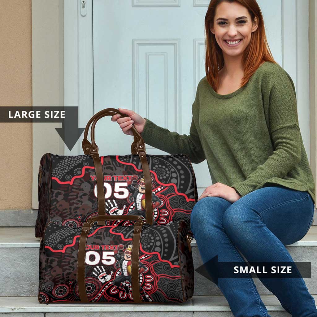 Custom Saints Football Travel Bag Aboriginal Dot Art Pattern