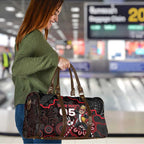 Custom Saints Football Travel Bag Aboriginal Dot Art Pattern