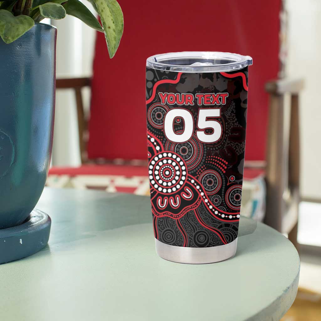 Custom Saints Football Tumbler Cup Aboriginal Dot Art Pattern
