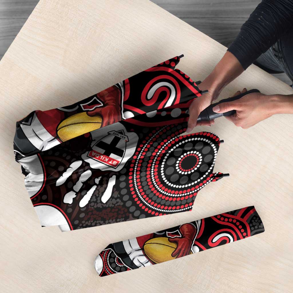 Custom Saints Football Umbrella Aboriginal Dot Art Pattern