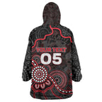Custom Saints Football Wearable Blanket Hoodie Aboriginal Dot Art Pattern