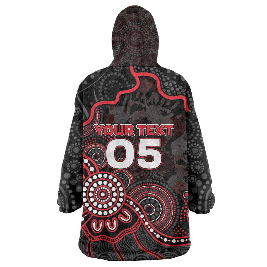Custom Saints Football Wearable Blanket Hoodie Aboriginal Dot Art Pattern